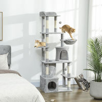 Produktbild von SUGIFT Kratzbaum für Katzen mit Tunnel und Höhlen in Hellgrau 170 cm