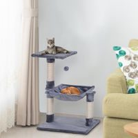 Produktbild von SUGIFT Kratzbaum für kleine bis mittelgroße Katzen mit Hängematte und Sisalsäule in Grau, 70 cm Höhe