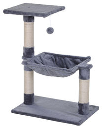 SUGIFT Kratzbaum für kleine Katzen mit Hängematte und Sisalsäule Grau 70 cm – Bild 1 von 1