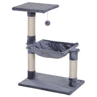 Produktbild von SUGIFT Kratzbaum für kleine Katzen mit Hängematte und Sisalsäule Grau 70 cm