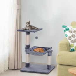 SUGIFT Kratzbaum für kleine Katzen mit Hängematte und Sisalsäule in Grau, 70 cm Höhe – Bild 1 von 1