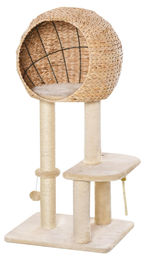 SUGIFT Kratzbaum mit Höhle und Spielball aus Sisal und Plüsch in Beige für Katzen 48x40x100 cm – Bild 1 von 1