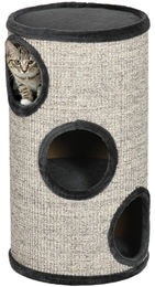 SUGIFT Kratztonne für Katzen 3 Ebenen Kletterturm aus Sisal und Plüsch Hellgrau 38 x 38 x 70 cm – Bild 1 von 2