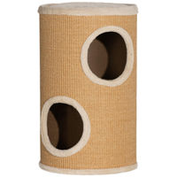 Produktbild von SUGIFT Kratztonne Katzenbaum mit Sisal und Plüsch in Braun-Beige 2 Ebenen Ø35 x 60 cm