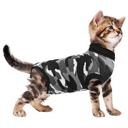 Suitical Recovery Suit Katzen-Schutzanzug für Kitten in Grau oder Schwarz Camouflage – Bild 1 von 8
