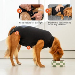 Suitical Recovery Suit Schutzanzug für Hunde aus Baumwolle Schwarz Größe XS – Bild 1 von 8