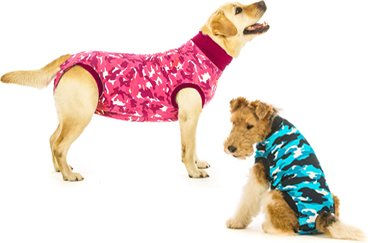 Suitical Recovery Suit Schutzanzug für Hunde Blau Camouflage Größe M aus Baumwolle – Bild 1 von 10