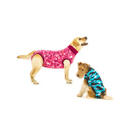 Suitical Recovery Suit Schutzanzug für Hunde Rosa Camouflage Baumwolle Größe S Plus – Bild 1 von 8