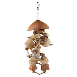 Sully Flamingo Vogelspielzeug für Papageien mit Kokosnuss und Luffa Natur 50cm – Bild 1 von 2