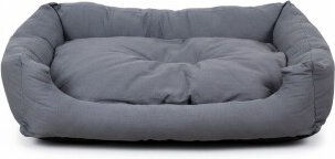 SunnyDogs Hundebett Grau mit Wendekissen XL für mittelgroße Hunde aus Stoff – Bild 1 von 6