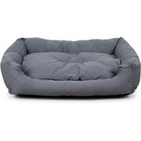 Produktbild von SunnyDogs Hundebett Grau mit Wendekissen XL für mittelgroße Hunde aus Stoff