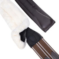 Produktbild von SUNRIDE 2in1 Sattelgurt SohoFlex mit Fell aus Echtleder für Pferde braun 130 cm