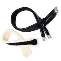Produktbild von SUNRIDE 2in1 Sattelgurt SohoFlex mit Fell für Pferde aus Echtleder in Schwarz 130 cm