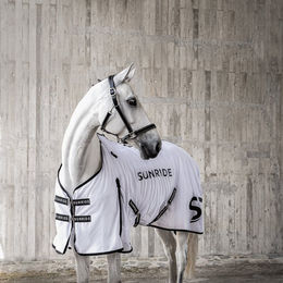 Sunride Fliegendecke Miami für Pferde mit abnehmbarem Halsteil und UV-Schutz weiß 115 cm – Bild 1 von 6