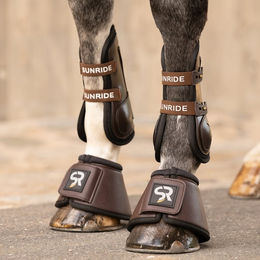 Sunride Leder Hufglocken für Pferde aus Leder und Neopren 2er Set Schwarz Größe L – Bild 1 von 3