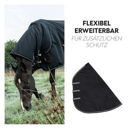 SUNRIDE Regendecke für Pferde Schwarz 135cm wasserdicht und atmungsaktiv – Bild 1 von 4