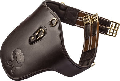 Sunride Stollengurt Hickstead aus Leder mit D-Ring und Karabiner für Pferde Schwarz 125 cm – Bild 1 von 4