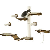 Produktbild von Sunvello Katzentreppen-Set Kletterwand aus Sisal 8-teilig Braun/Creme bis 8 kg