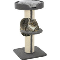 Produktbild von Sunvello Kratzbaum für Katzen in Grau mit Sisalstämmen und Kissen, 91 cm hoch
