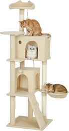 Sunvello Kratzbaum für Katzen mit Hängematte, Höhle und Sisalstämmen, Beige, 160 cm Höhe – Bild 1 von 1
