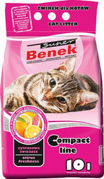Produktbild von Super Benek Compact Klumpstreu Citrus Freshness Zitrone 10 l - 10 l