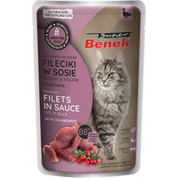 Produktbild von Super Benek Getreidefrei Ente Stückchen in Sauce für Katzen Adult 28 x 85 g - 28 x 85 g