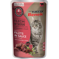 Produktbild von Super Benek Katzen Nassfutter Adult Rind in Sauce Getreidefrei Sensitive 28 x 85 g - 28 x 85 g