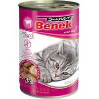 Produktbild von Super Benek Katzen Nassfutter Kalb in Sauce Getreidefrei Adult 10 x 415 g - 10 x 415 g