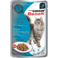 Produktbild von Super Benek Katzenfutter Forelle Stückchen in Sauce Sparpaket 56 x 85 g - 56 x 85 g