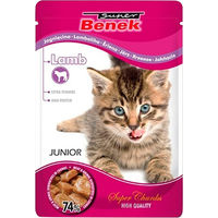 Produktbild von Super Benek Kitten Nassfutter Lamm in Sauce 48 x 100 g mit hohem Fleischanteil - 48 x 100 g