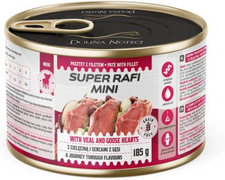 SUPER RAFI Mini Nassfutter Pastete mit Kalb und Gans für kleine Hunde Adult getreidefrei 185g – Bild 1 von 1
