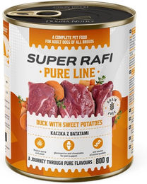 SUPER RAFI Pure Line Nassfutter Ente mit Süßkartoffeln für adulte Hunde getreidefrei monoprotein 800g – Bild 1 von 1
