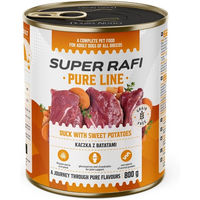 Produktbild von SUPER RAFI Pure Line Nassfutter Ente mit Süßkartoffeln für adulte Hunde getreidefrei monoprotein 800g