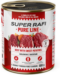 SUPER RAFI Pure Line Nassfutter Rind mit Süßkartoffeln für adulte Hunde getreidefrei monoprotein mit hohem Fleischanteil 800g – Bild 1 von 1