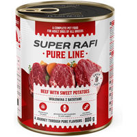 Produktbild von SUPER RAFI Pure Line Nassfutter Rind mit Süßkartoffeln für adulte Hunde getreidefrei monoprotein mit hohem Fleischanteil 800g