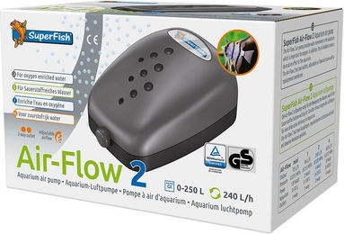 Superfish Air-Flow 2 Luftpumpe für Fische und Teich 240 l/h Schwarz/Grau – Bild 1 von 3