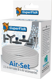 Produktbild von SuperFish Luftschlauch und Zubehör Set für Fische in Schwarz und Transparent - 2,5 m