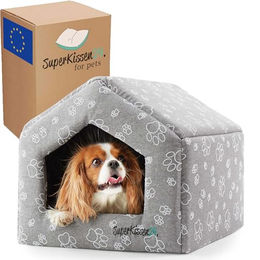 SuperKissen24 Hundehütte und Katzenhöhle Wasserdicht Grau 42x48x38 cm – Bild 1 von 8