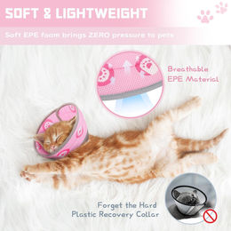 Supet Einstellbarer Katzenkegel Weiches Halsband aus Polyester Pink Größe S – Bild 1 von 3