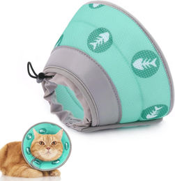 Supet Halskrause für Katzen aus Stoff Grün Größe S 12,7-22,9cm – Bild 1 von 5