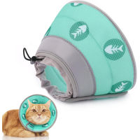 Produktbild von Supet Halskrause für Katzen aus Stoff Grün Größe S 12,7-22,9cm
