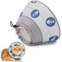 Produktbild von Supet Halskrause für Katzen aus weichem Stoff grau verstellbar 12,7-22,9cm