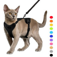 Produktbild von Supet Katzengeschirr und Leine Set fluchtsicher Schwarz reflektierend