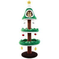 Produktbild von Supfine Weihnachts-Kratzbaum für Katzen mit Katzenhaus und runder Liegemulde 140 cm