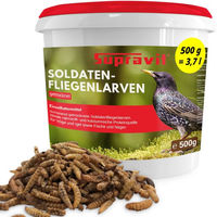Produktbild von Supravit Getrocknete Soldatenfliegenlarven Insektenfutter für Wildvögel 1000g