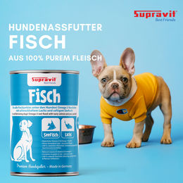 Supravit Hund Nassfutter Fisch und Lachs Getreidefrei 12 x 410g - 12 x 410 g – Bild 1 von 6