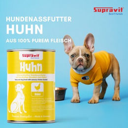 Supravit Hund Nassfutter Huhn Stückchen Getreidefrei 6 x 820g - 6 x 820 g – Bild 1 von 3