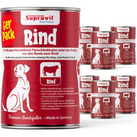 Produktbild von Supravit Hund Nassfutter Rind Getreidefrei 6 x 820g Dose - 6 x 820 g