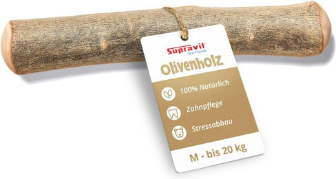 Supravit Olivenholz Kauspielzeug für Hunde M Natürliches Holz Kausnack für mittlere Hunderassen – Bild 1 von 5