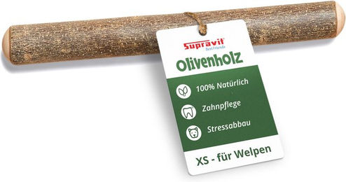 Supravit Olivenholz Kauspielzeug XS für Hunde zur Zahnpflege aus Naturholz - 1 Stk. – Bild 1 von 9